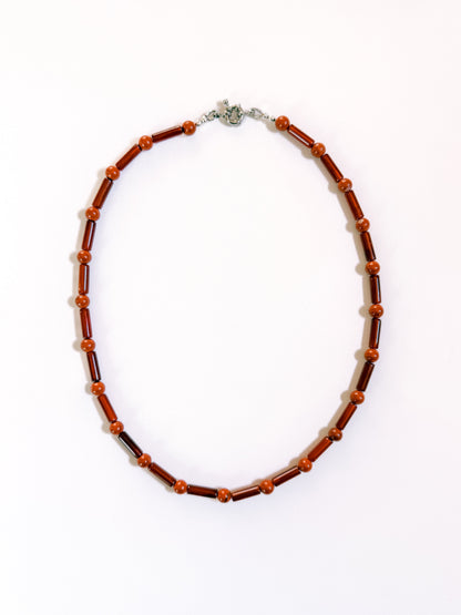 CORAL MORSE CODE NECKLACE