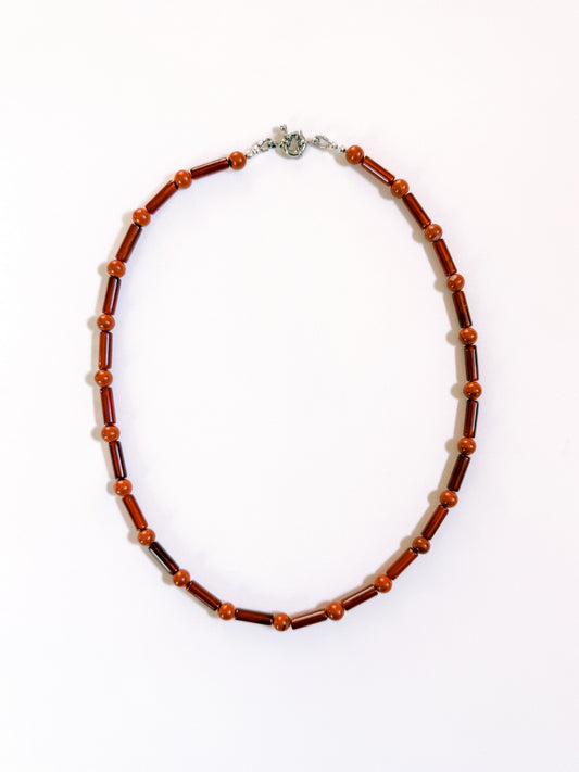 CORAL MORSE CODE NECKLACE