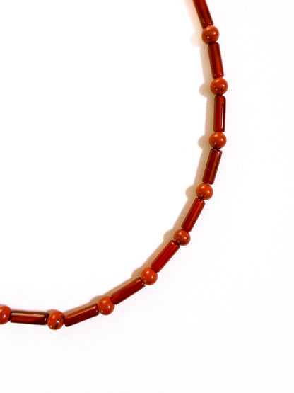CORAL MORSE CODE NECKLACE