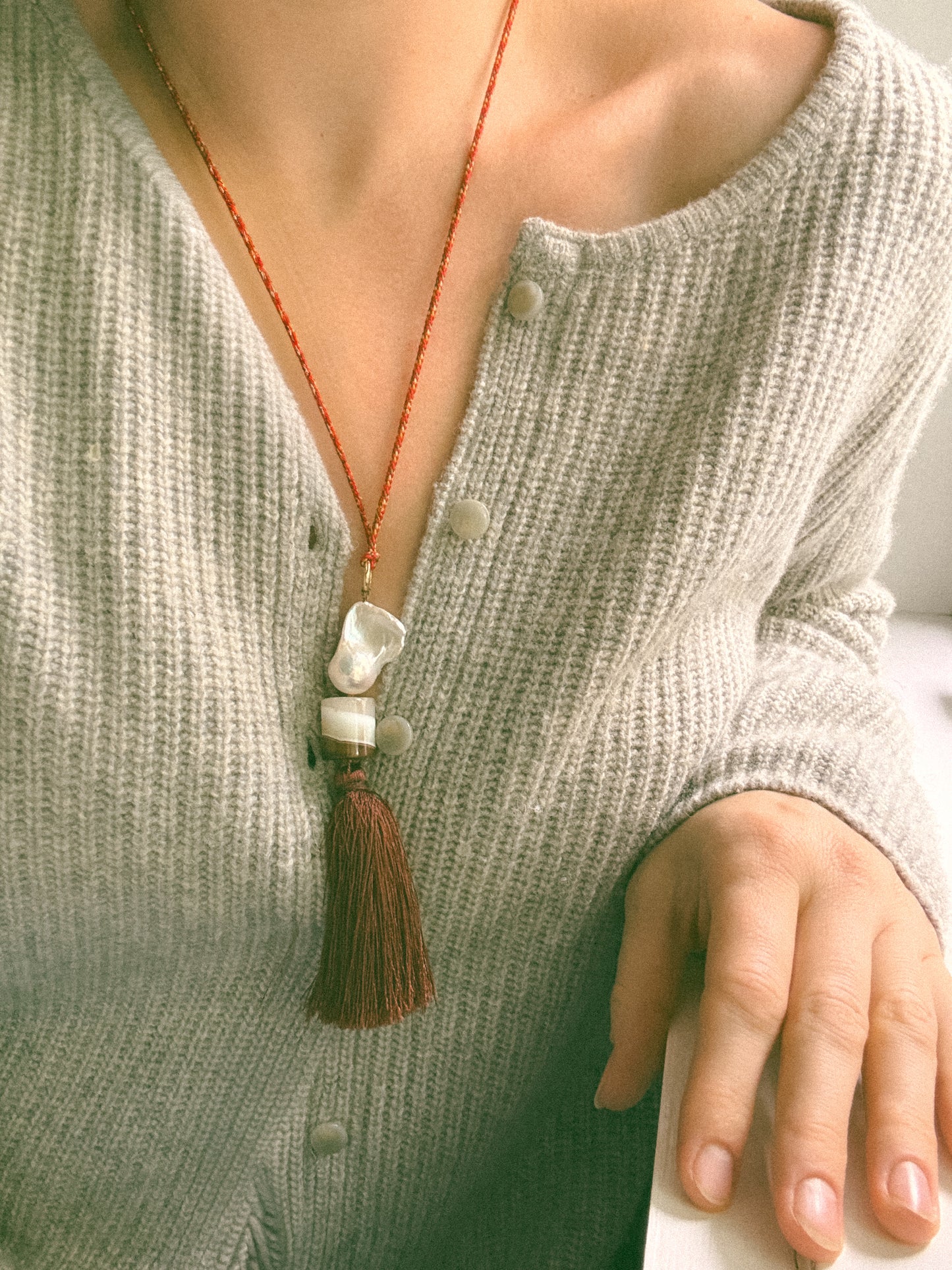 KEEPING COUNSEL - CAPSICUM SILK CORD NECKLACE