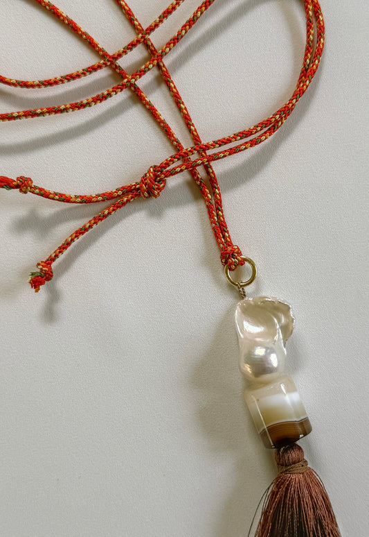 KEEPING COUNSEL - CAPSICUM SILK CORD NECKLACE
