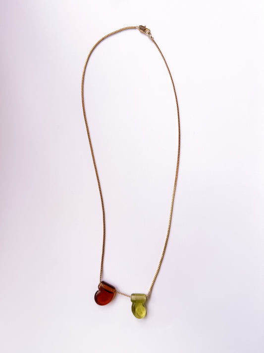 NOGUCHI'S GREEN GLASS NECKLACE