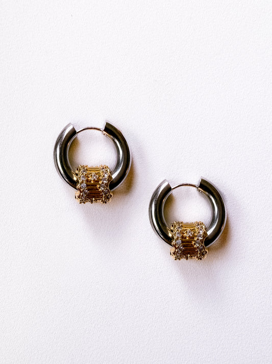 RAMONA EARRINGS - GOLD ON SILVER