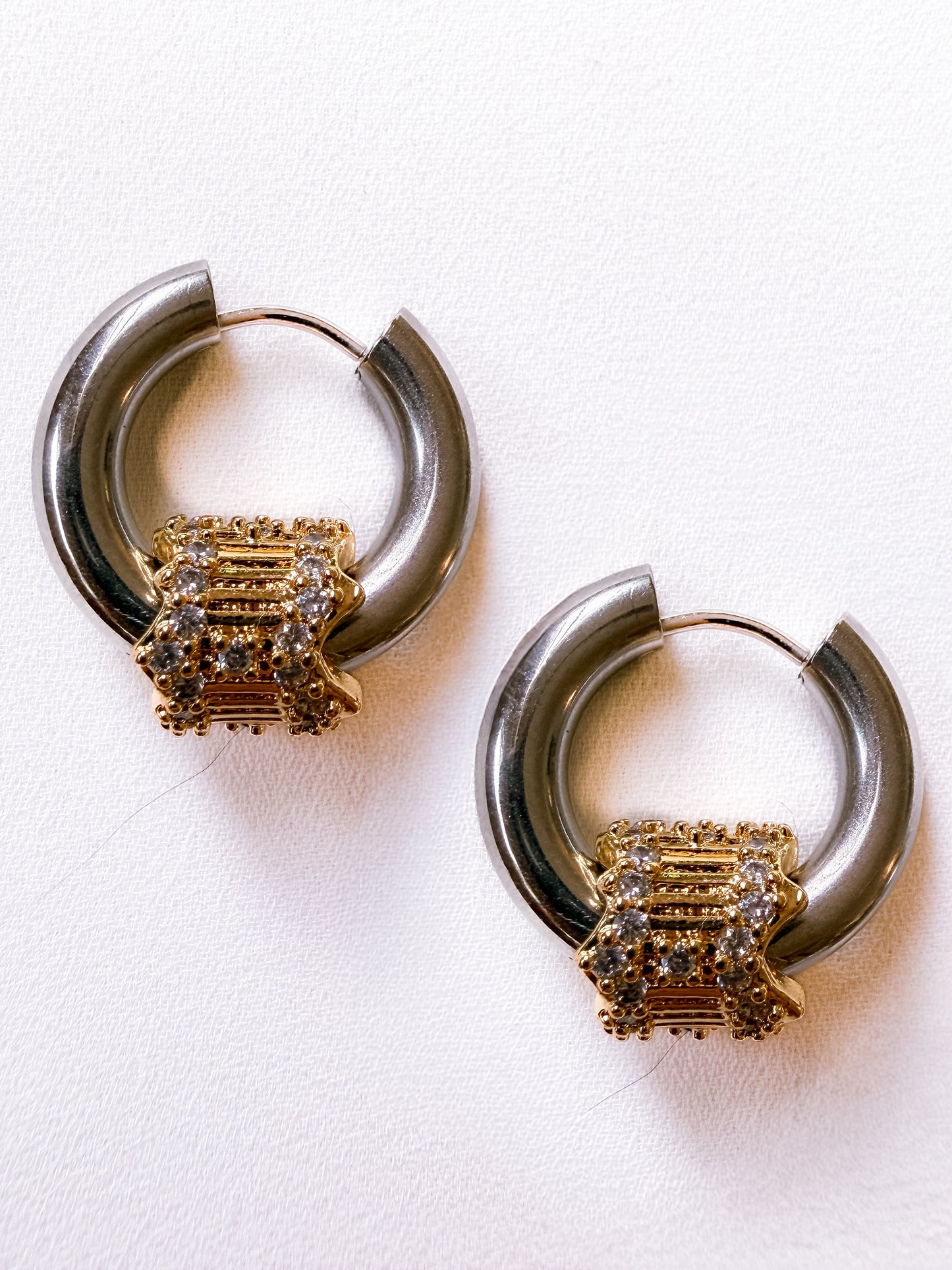 RAMONA EARRINGS - GOLD ON SILVER