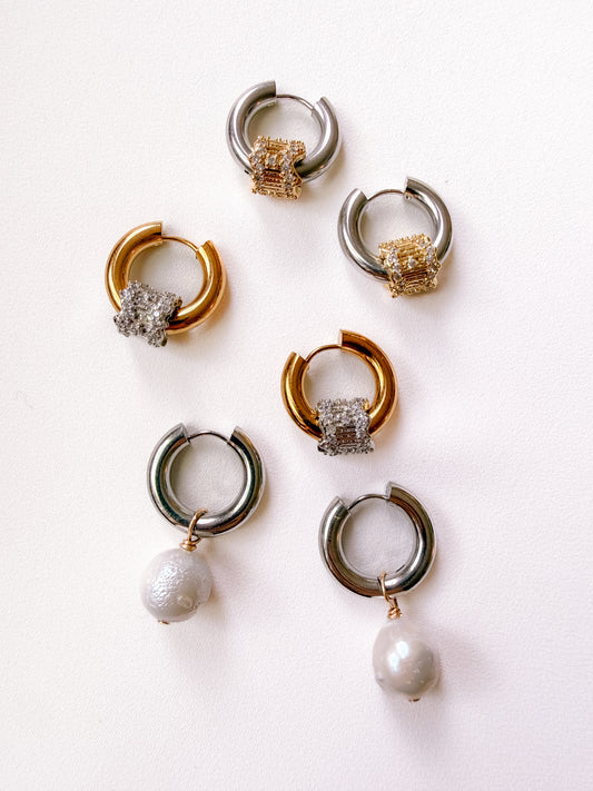 RAMONA EARRINGS - GOLD ON SILVER