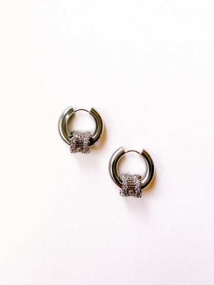 RAMONA EARRINGS - SILVER ON SILVER