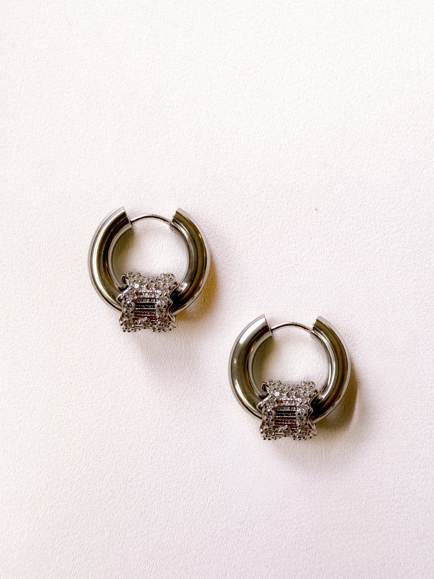 RAMONA EARRINGS - SILVER ON SILVER