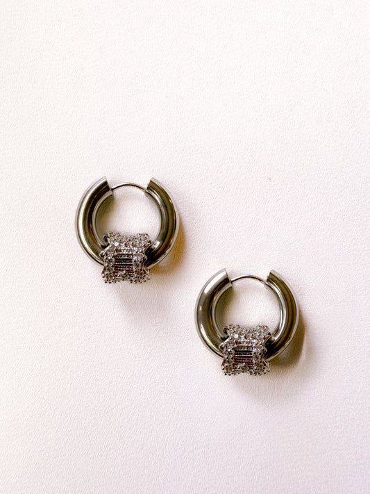 RAMONA EARRINGS - SILVER ON SILVER